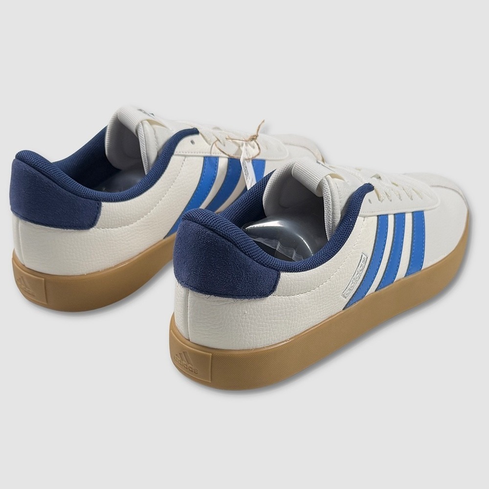 Adidas VL Court 3.0 Shoes / Sneakers - NEW Mens 13 Off White / Blue #49118-OFCL - Picture 3 of 5